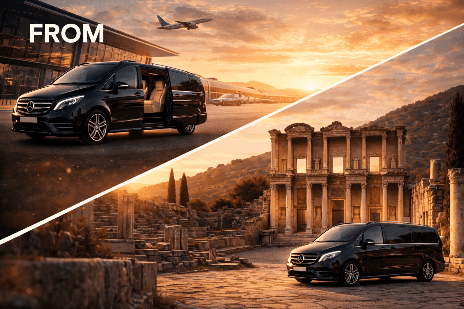 Izmir Airport to Ephesus VIP Transfer route visual